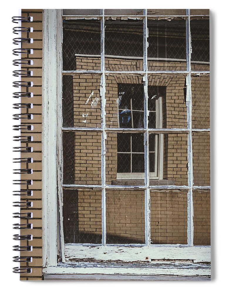 Sandy Hook Spiral Notebook featuring the photograph window in window - Sandy Hook, NJ by Steve Stanger