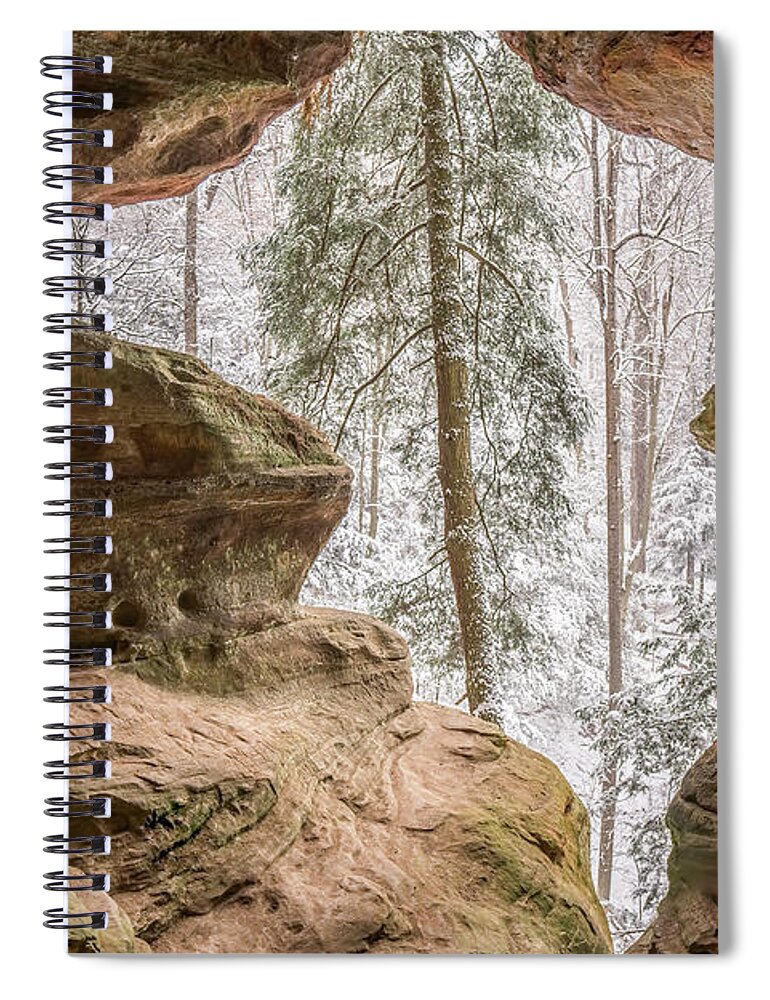 Snow Spiral Notebook featuring the photograph Window to Winter by Arthur Oleary