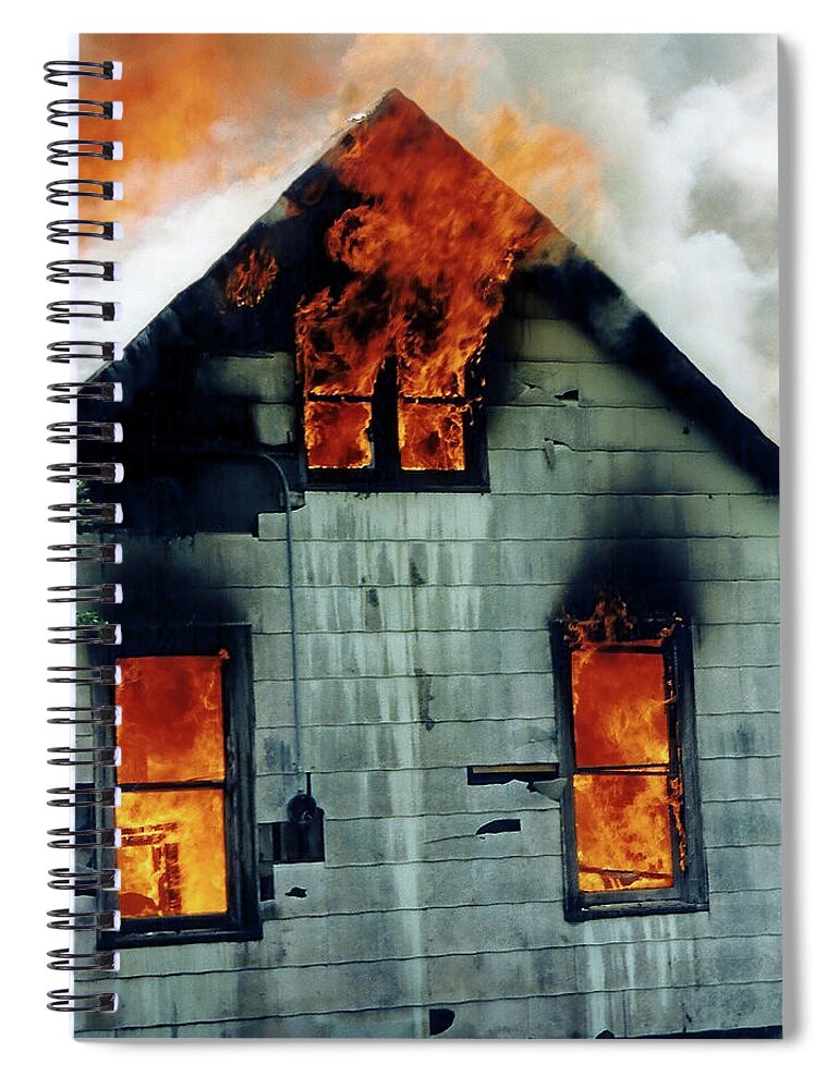 Windows Aflame Spiral Notebook featuring the photograph Windows Aflame by Jennifer Robin