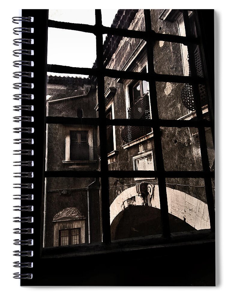 Window Spiral Notebook featuring the photograph Windows from a window by Al Fio Bonina