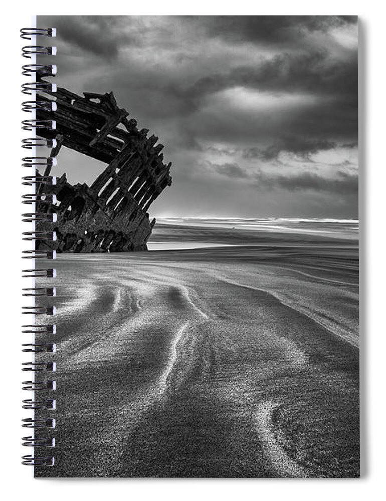 Shipwreck Spiral Notebook featuring the photograph Windswept Shipwreck by Darren White