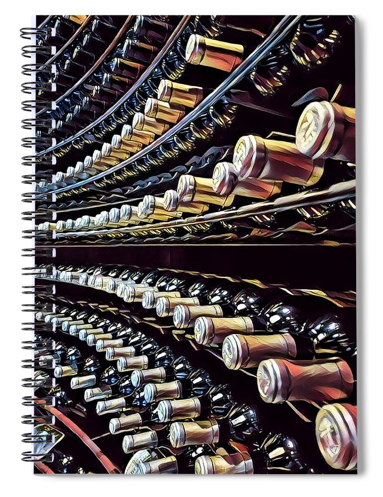  Spiral Notebook featuring the photograph Wine Bottles - California by Adam Green