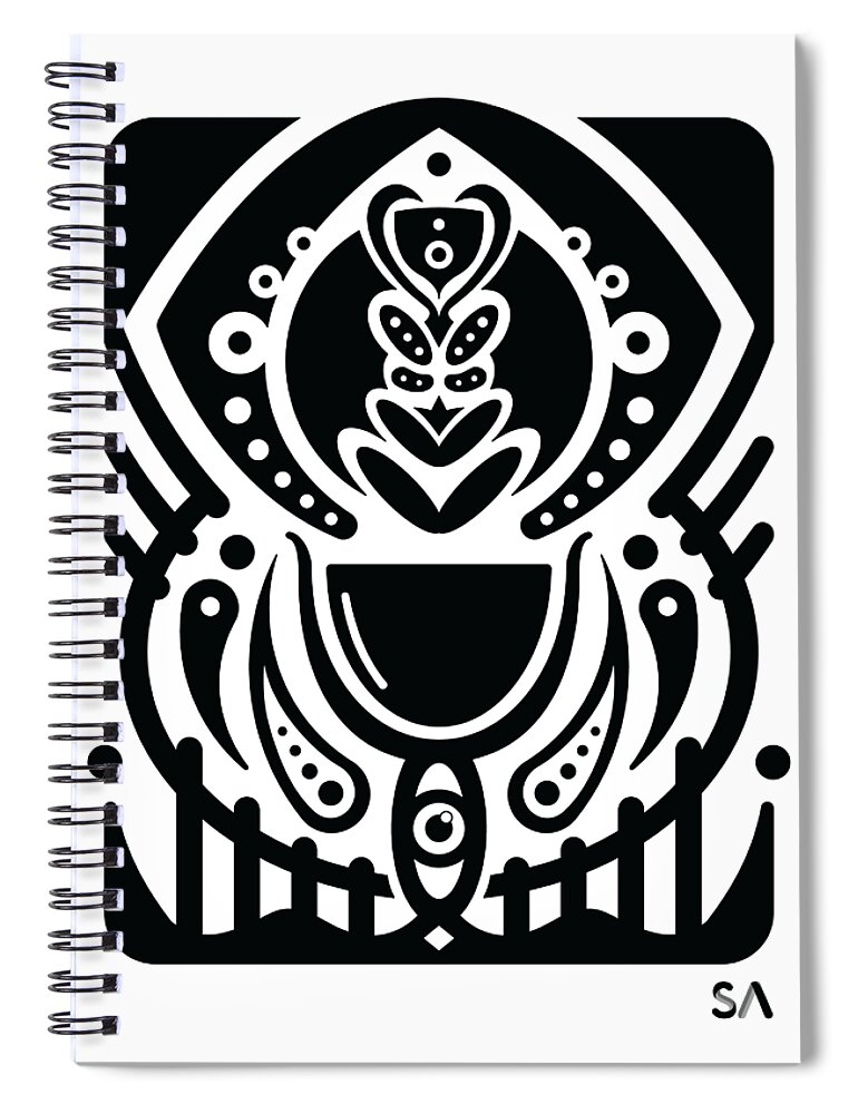 Black And White Spiral Notebook featuring the digital art Wine by Silvio Ary Cavalcante