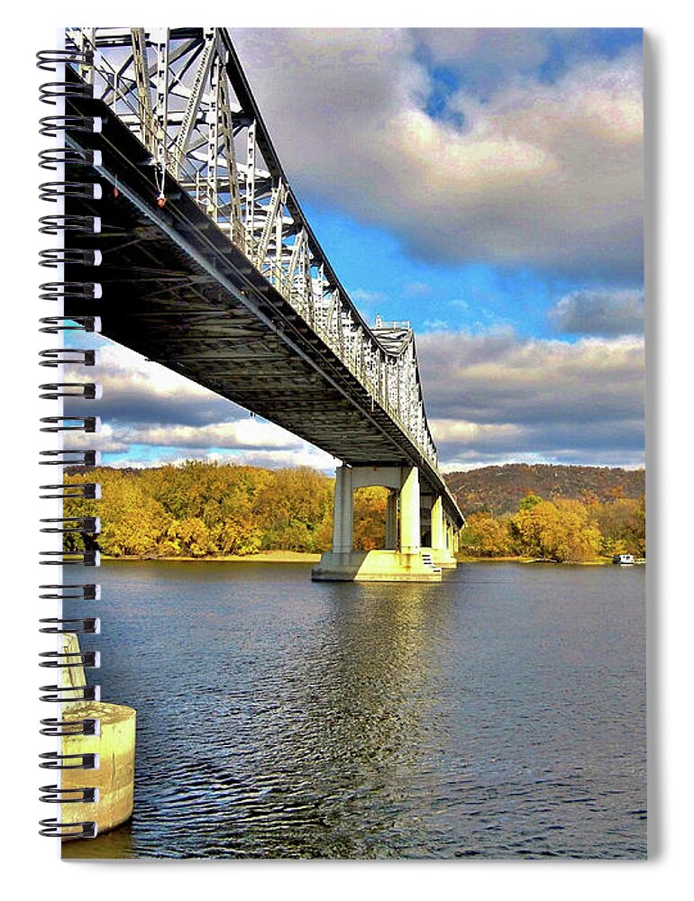 Winona Bridge Spiral Notebook featuring the photograph Winona Bridge by Susie Loechler