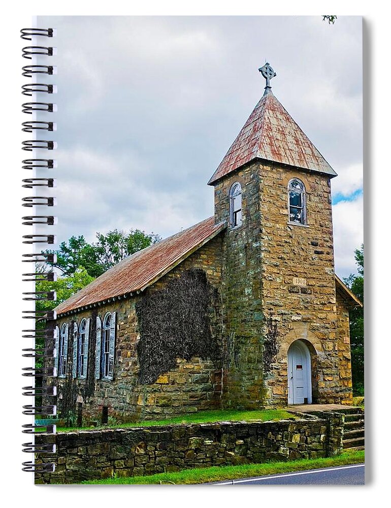  Spiral Notebook featuring the photograph Winston Chapel by Stephen Dorton
