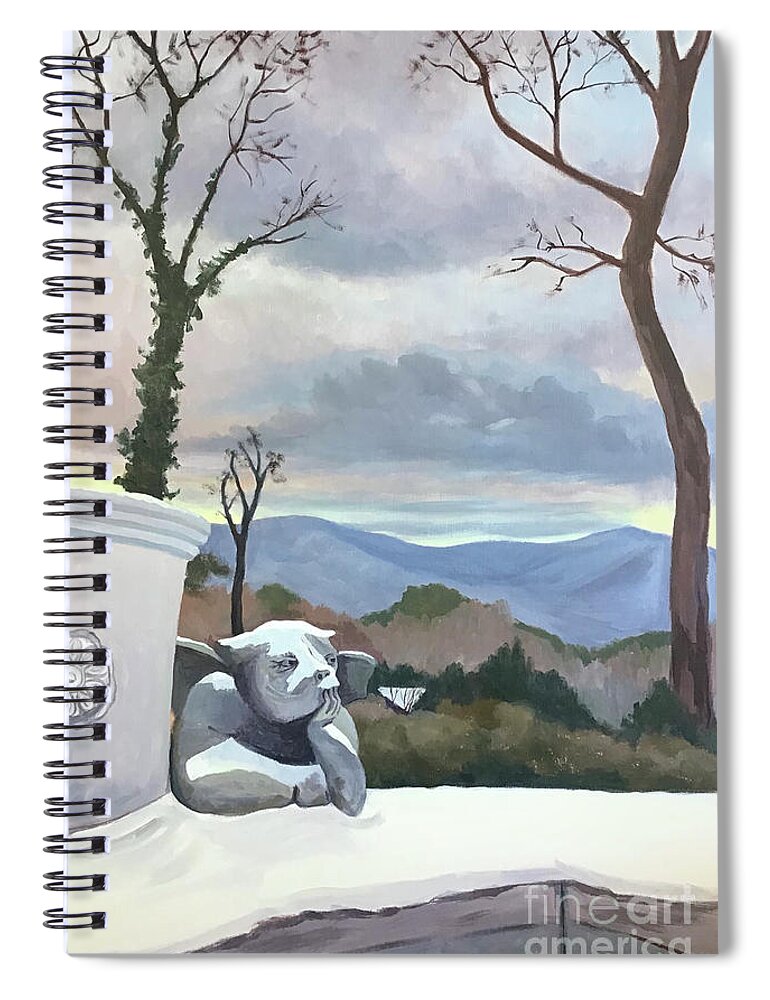 Biltmore Spiral Notebook featuring the painting Winter at the Biltmore by Anne Marie Brown