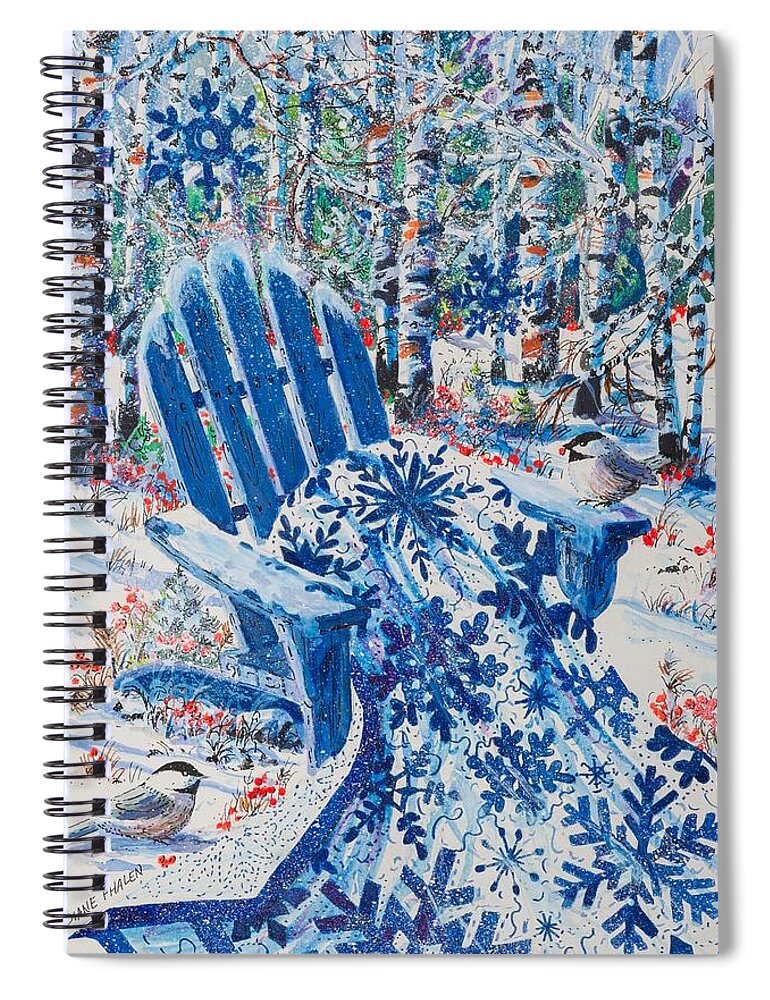 Winter Spiral Notebook featuring the painting Winter Blues by Diane Phalen