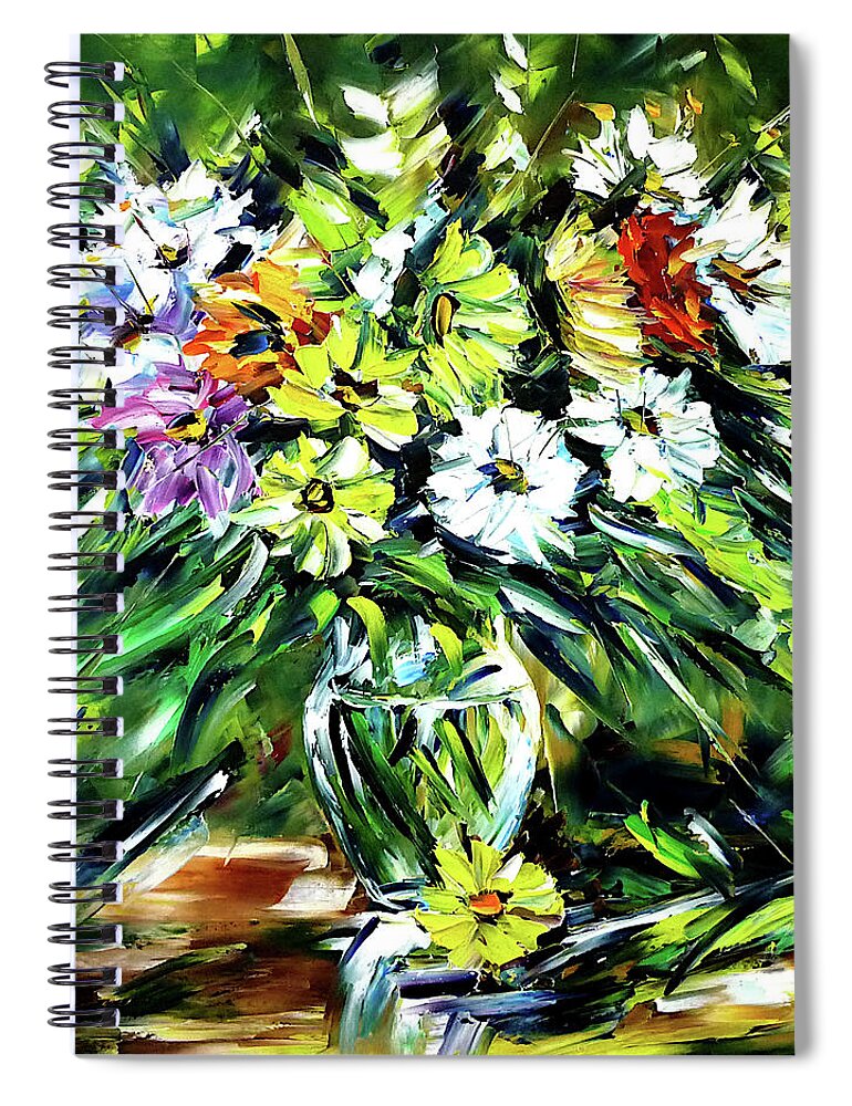 Flower Still Life Spiral Notebook featuring the painting Winter Bouquet by Mirek Kuzniar