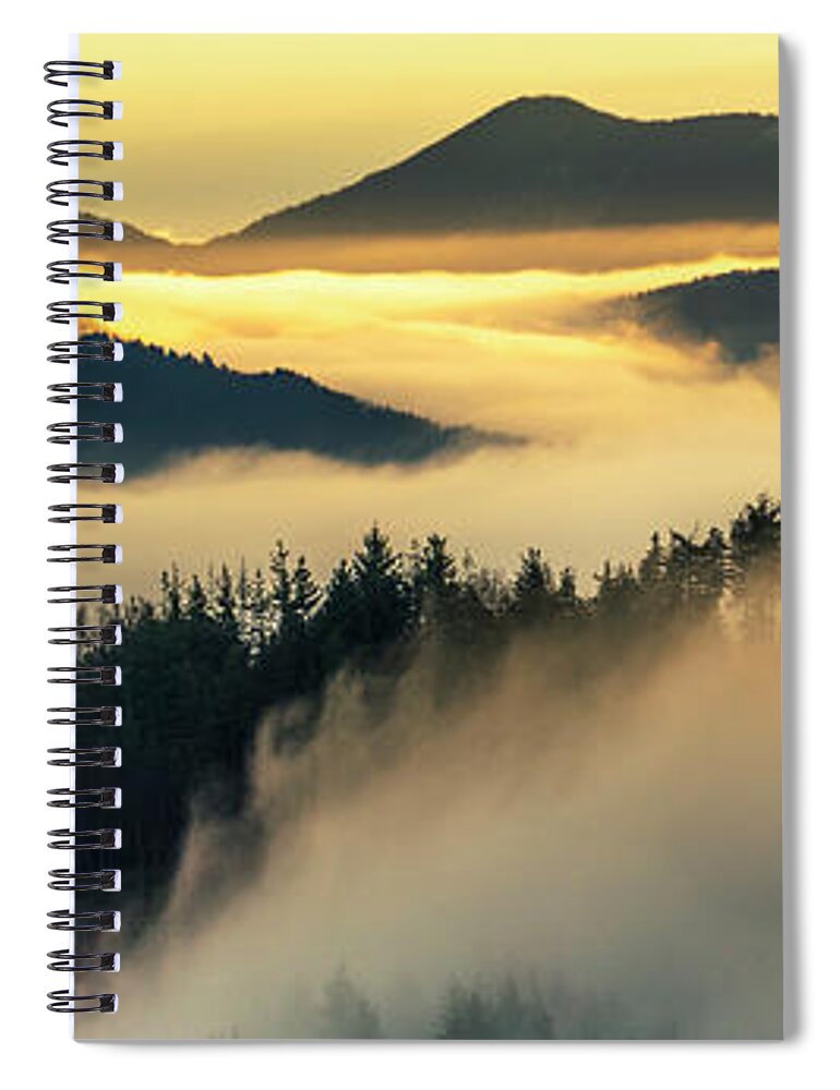 Bulgaria Spiral Notebook featuring the photograph Winter Cover of Clouds by Evgeni Dinev