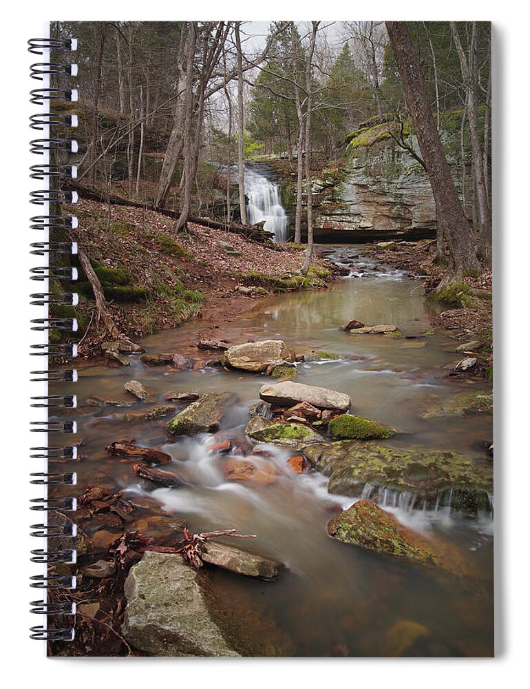 Waterfall Spiral Notebook featuring the photograph Winter Creek and Falls by Grant Twiss