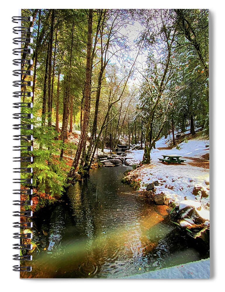 Landscape Spiral Notebook featuring the photograph Winter Creek by Steph Gabler