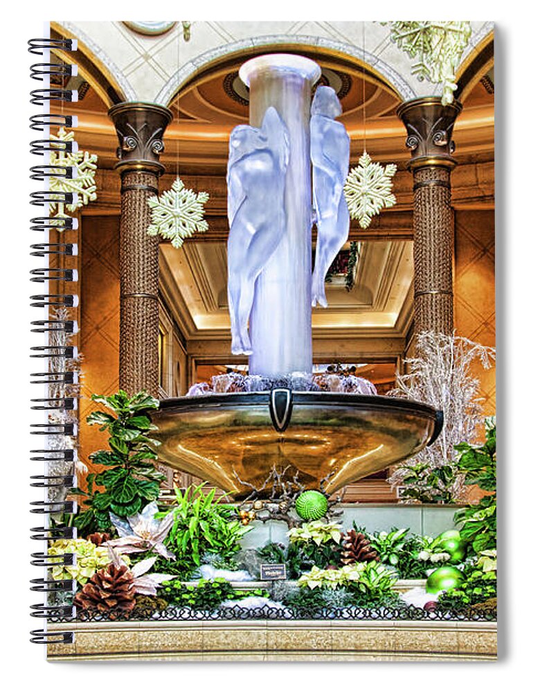 Winter Decorations Spiral Notebook featuring the photograph Winter decorations at the Palazzo Las Vegas by Tatiana Travelways