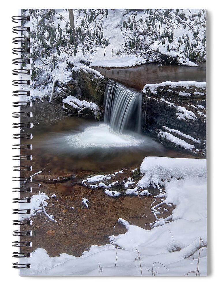 Winter Falls Spiral Notebook featuring the photograph Winter Falls by Bill Chambers