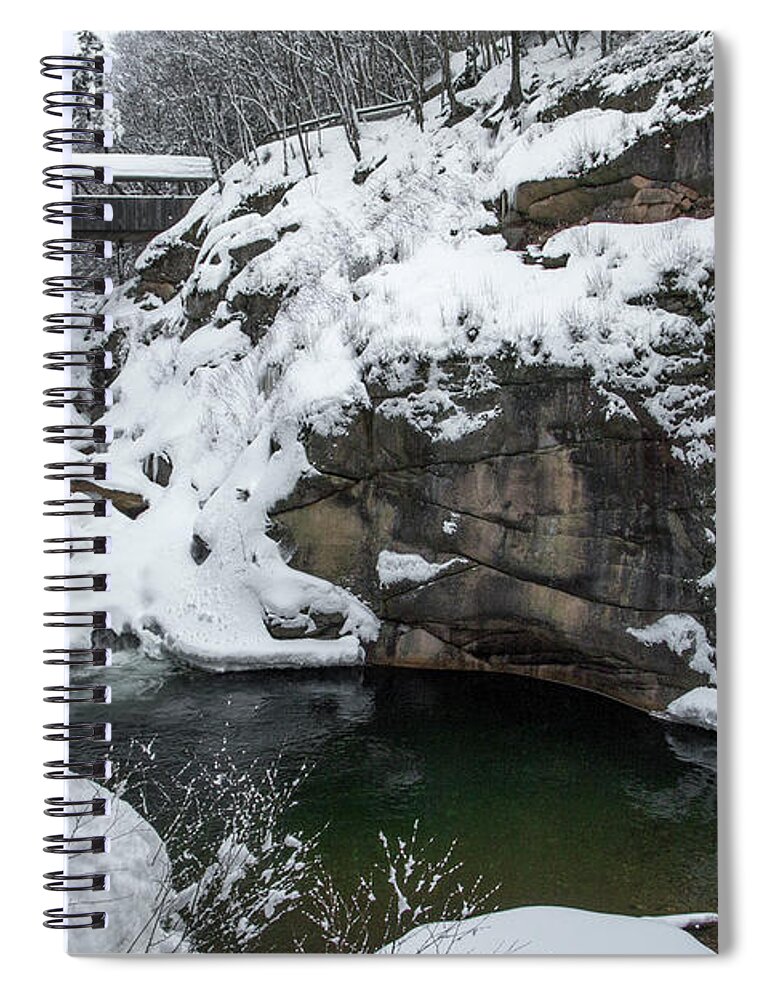 Sentinel Spiral Notebook featuring the photograph Winter Flume Pool by White Mountain Images