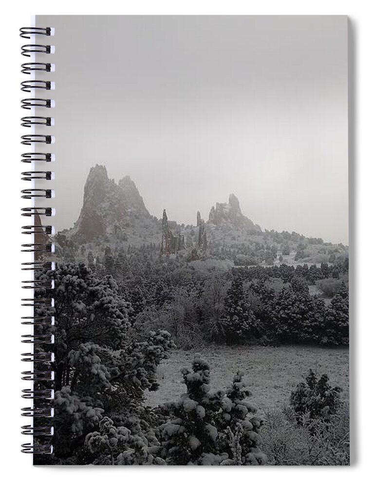 Winter Spiral Notebook featuring the photograph Winter - Garden of the Gods by Jennifer Forsyth