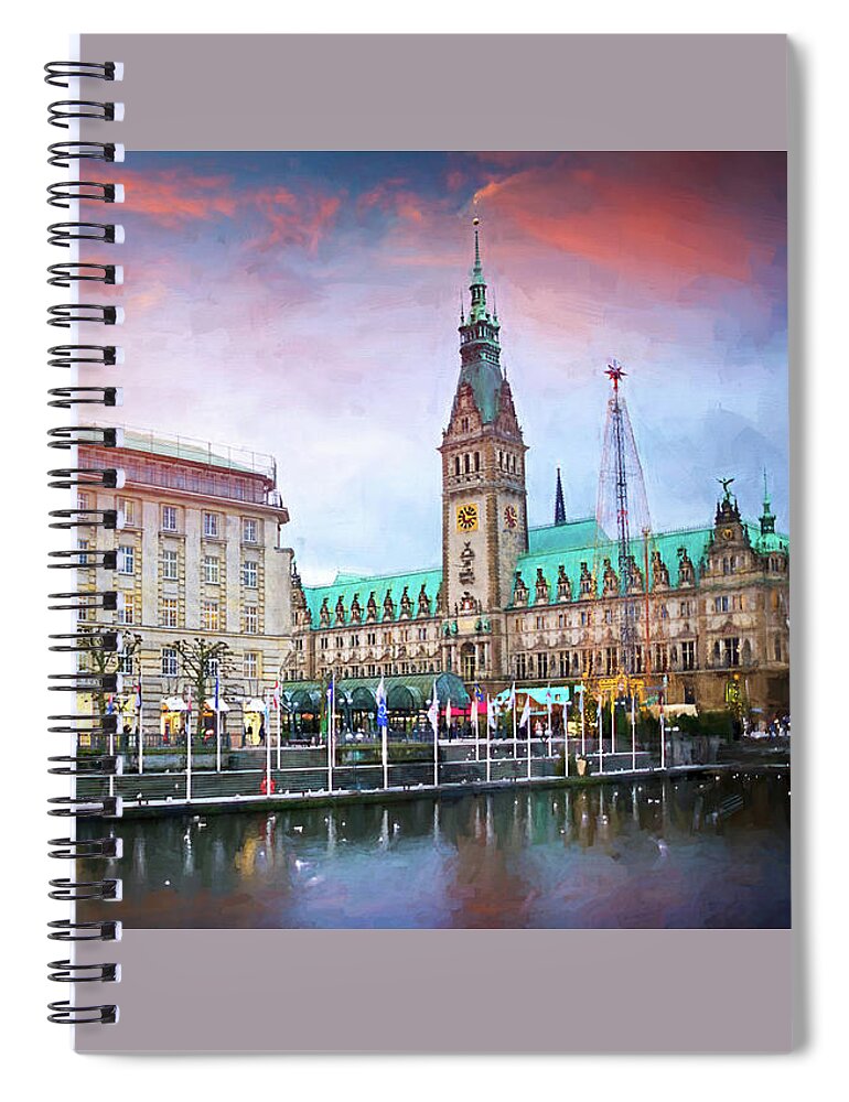 Hamburg Spiral Notebook featuring the photograph Winter in Hamburg Germany by Carol Japp