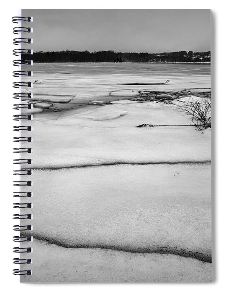 Fine Art Photography Spiral Notebook featuring the photograph Winter Landscape XIII BW by David Gordon