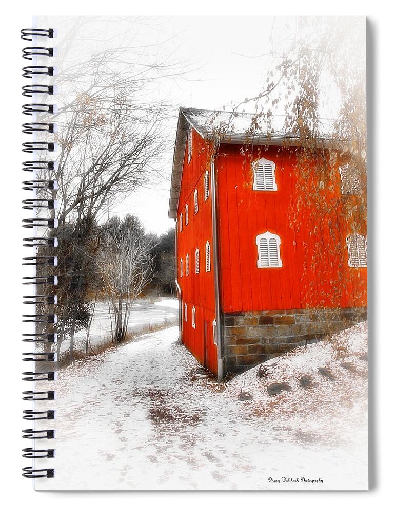 Barn Spiral Notebook featuring the photograph Winter Ohio Barn by Mary Walchuck