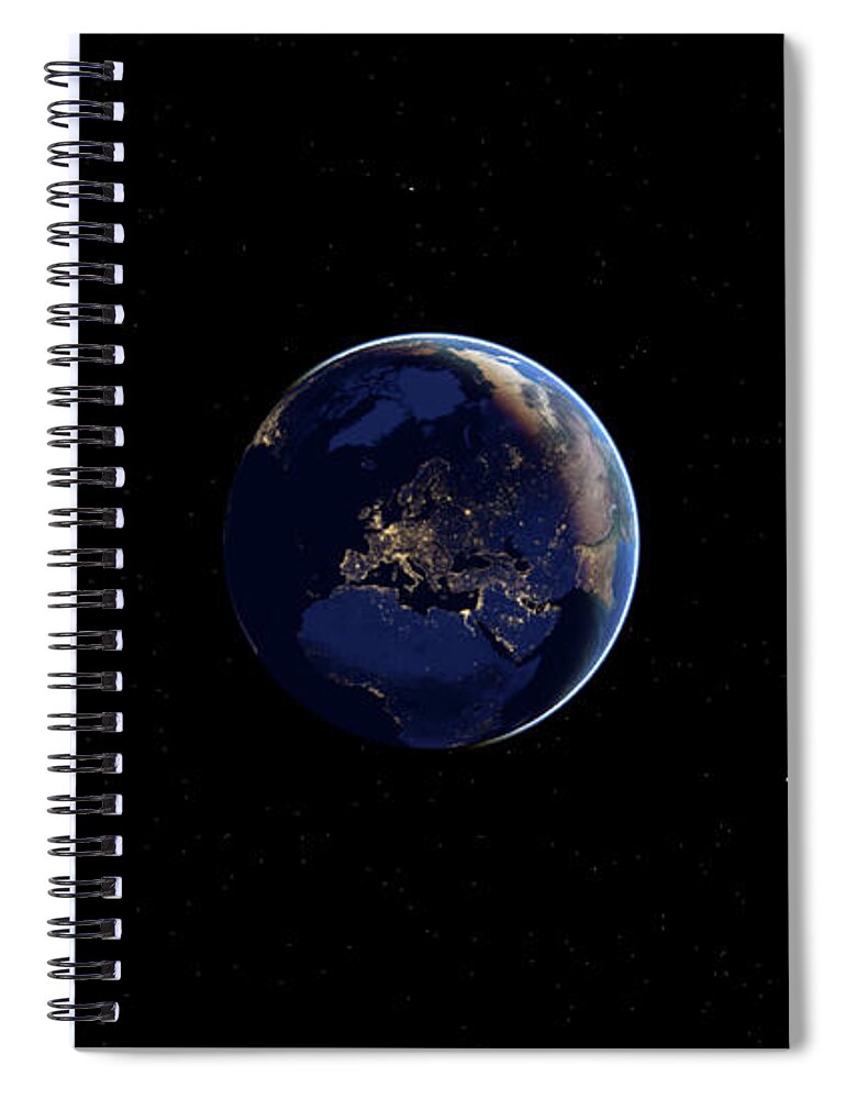 3d Spiral Notebook featuring the digital art Winter on Earth by Karine GADRE