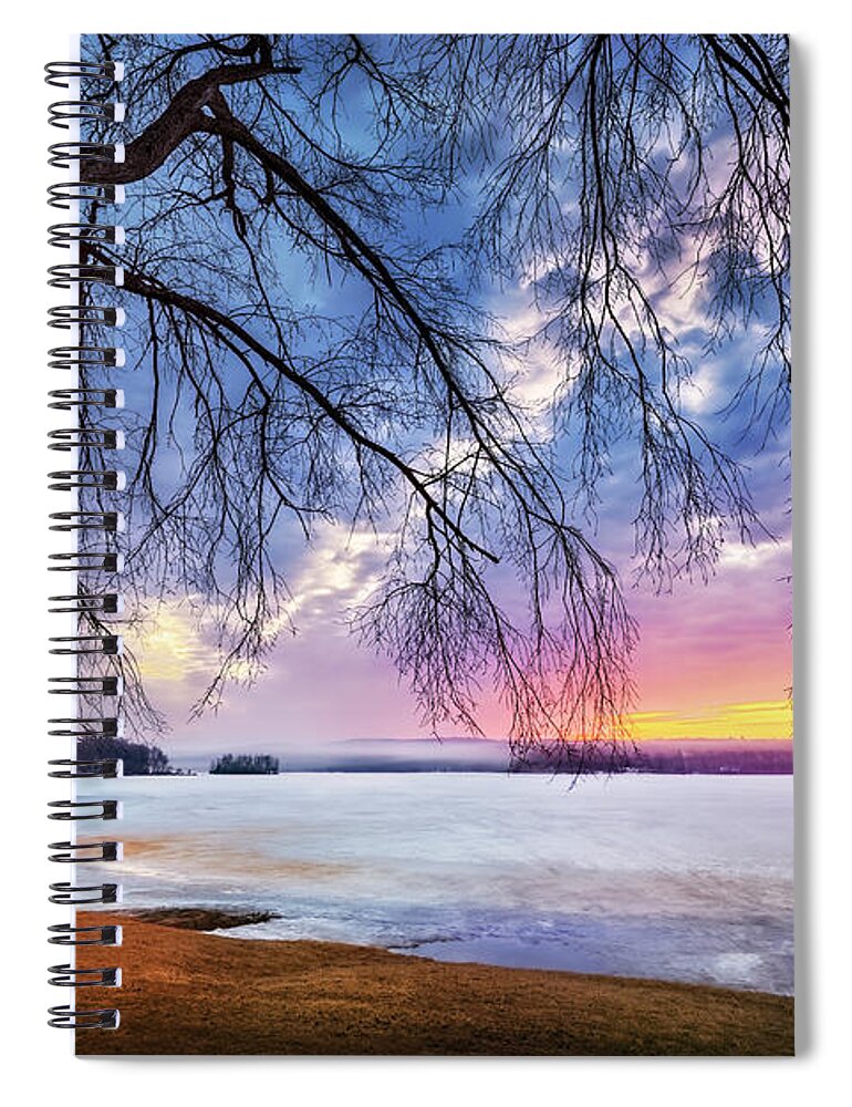 Winter Spiral Notebook featuring the photograph Winter Sky Roots 34A5434 by Greg Hartford