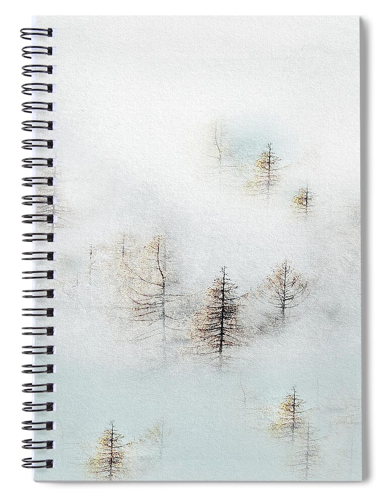 Winter Spiral Notebook featuring the mixed media Mystical Forest by Colleen Taylor