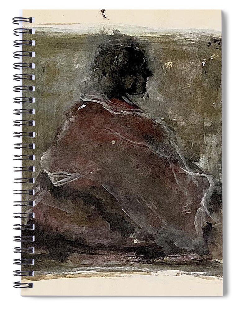 Native Spiral Notebook featuring the painting Winter Thoughts by David Euler
