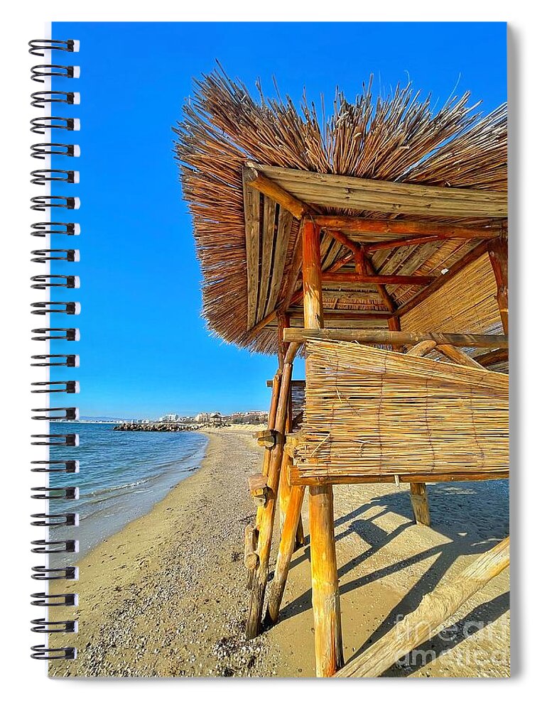 Winter Spiral Notebook featuring the photograph Winter Time Lifeguard Post by Maya Mey Aroyo