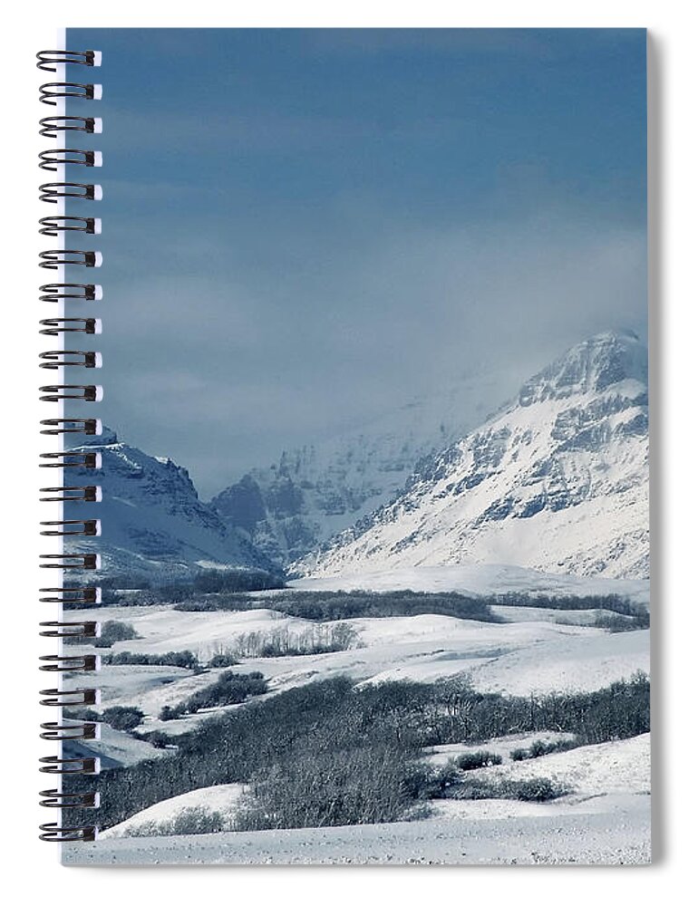 Risingwolfmountain Spiral Notebook featuring the photograph Winter View of Rising Wolf Mountain by Tracey Vivar
