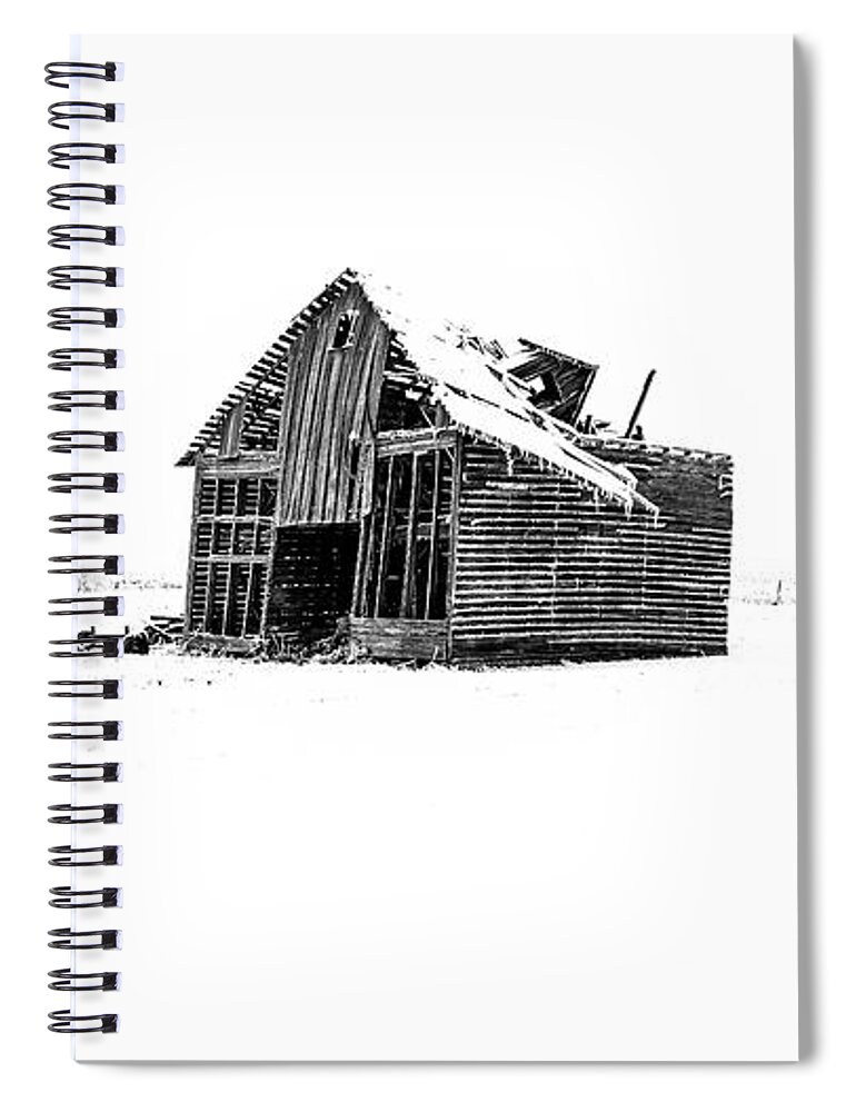 Central Illinois Spiral Notebook featuring the photograph Winter Weathered Barn by Ray Silva