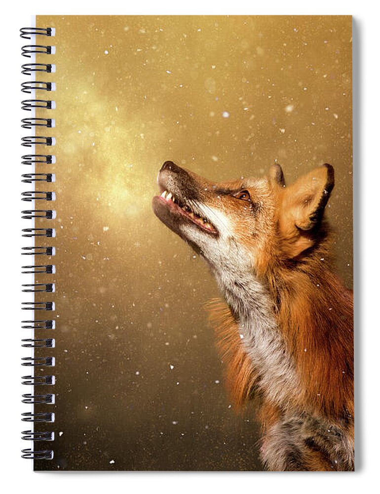 Fox Spiral Notebook featuring the digital art Winter Wonder by Nicole Wilde