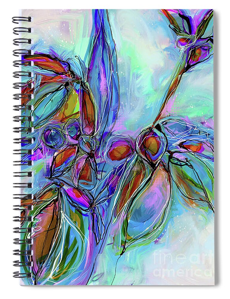 Winterberry Spiral Notebook featuring the digital art Winterberry by Robin Valenzuela