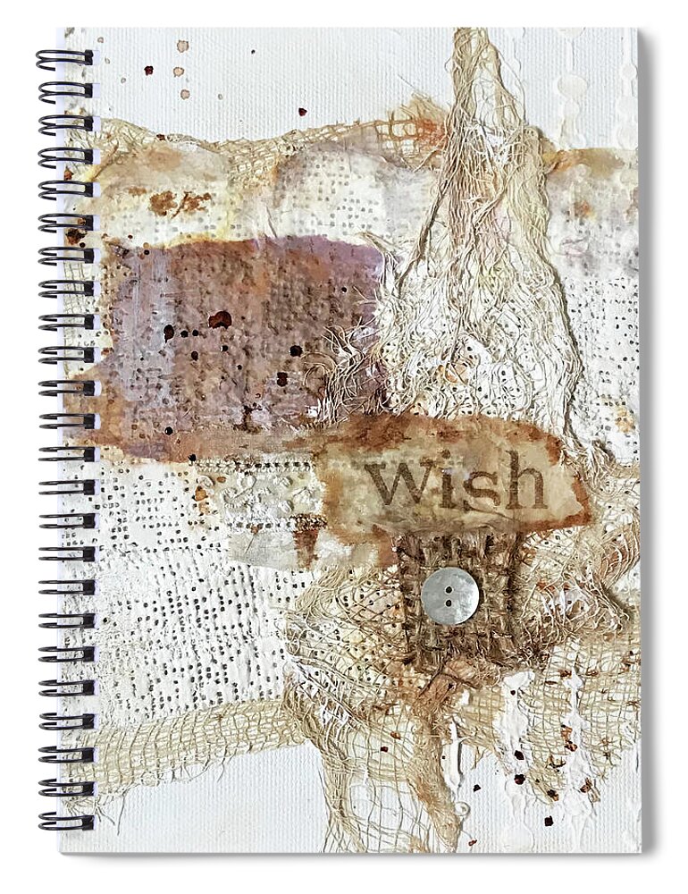 Mixedmedia Rustic Decor Spiral Notebook featuring the painting Rustic collage combining multiple natural elements #3 by Diane Fujimoto