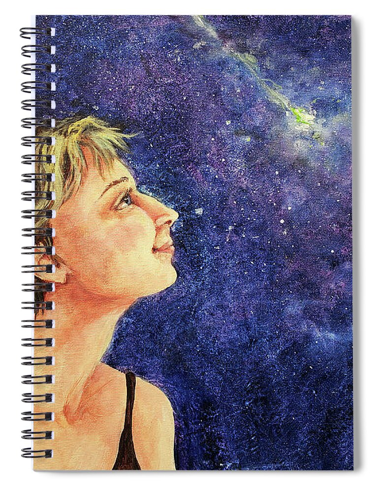 Shootingstar Spiral Notebook featuring the painting Wish Upon A Star by Zan Savage