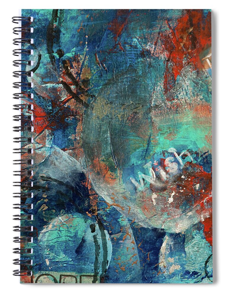 Abstract Spiral Notebook featuring the painting Wishes Hopes and Dreams by Lee Beuther