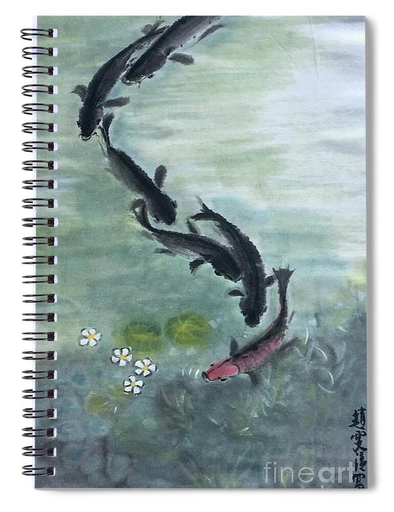 Lake Art Spiral Notebook featuring the painting Wishful by Carmen Lam