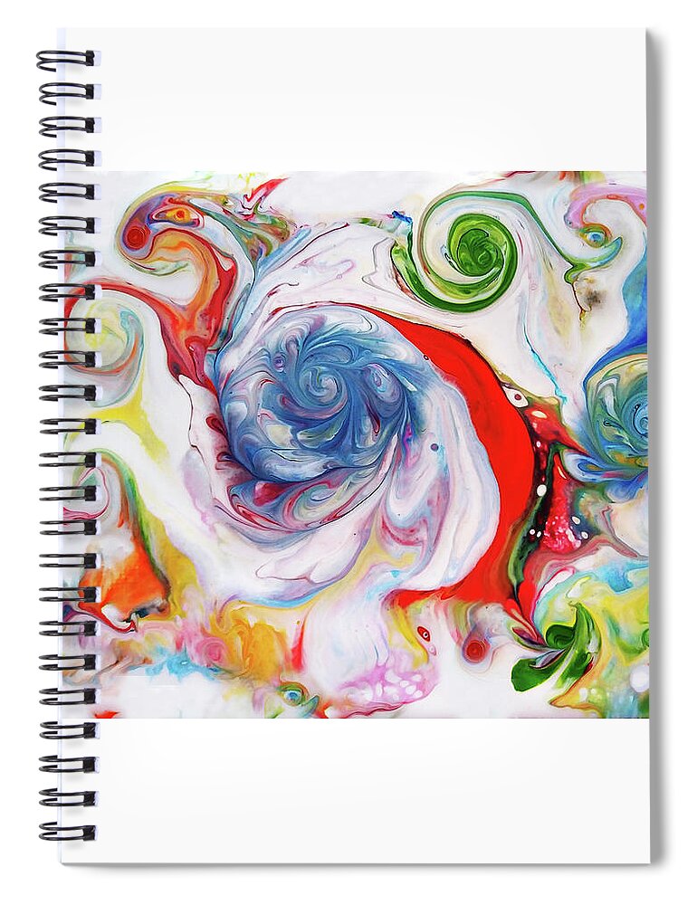Colorful Spiral Notebook featuring the painting With The Flow by Deborah Erlandson