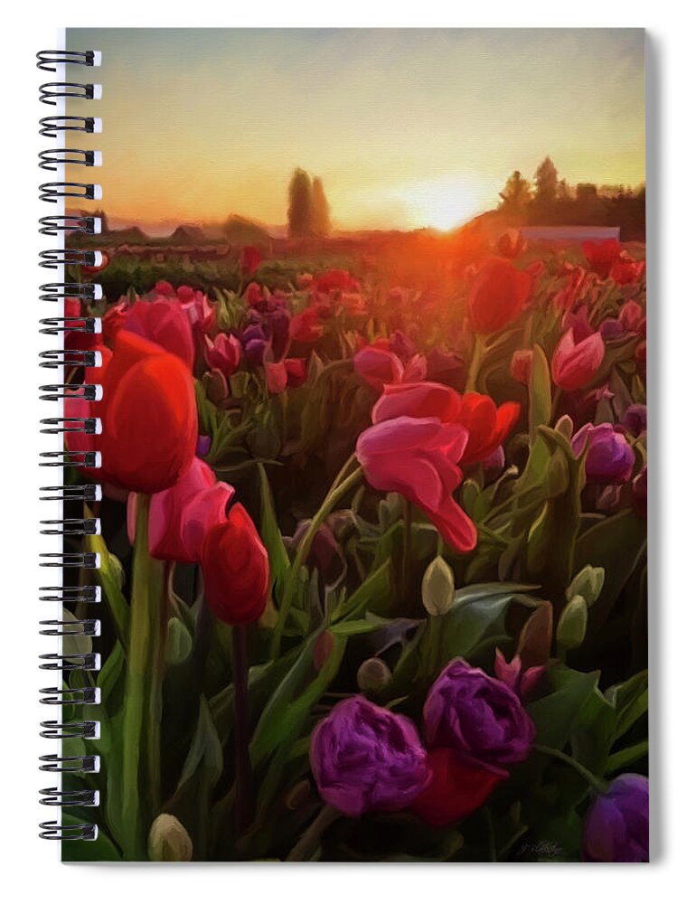 Within You Spiral Notebook featuring the painting Within You - Tulip Art by Jordan Blackstone