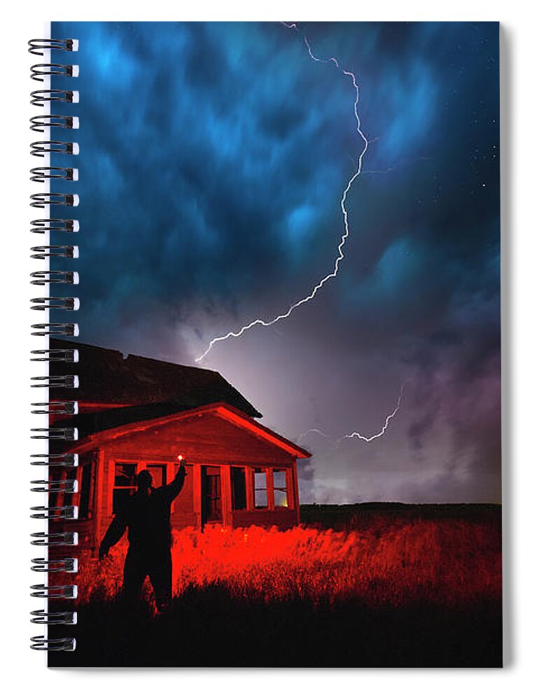 Lightning Spiral Notebook featuring the photograph Wizard by Aaron J Groen