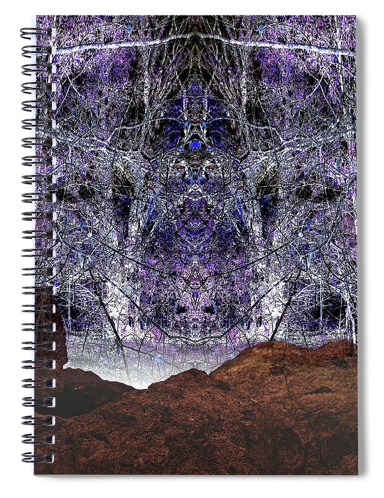 Wizard Spiral Notebook featuring the digital art Wizard's Forest Home by Teresamarie Yawn