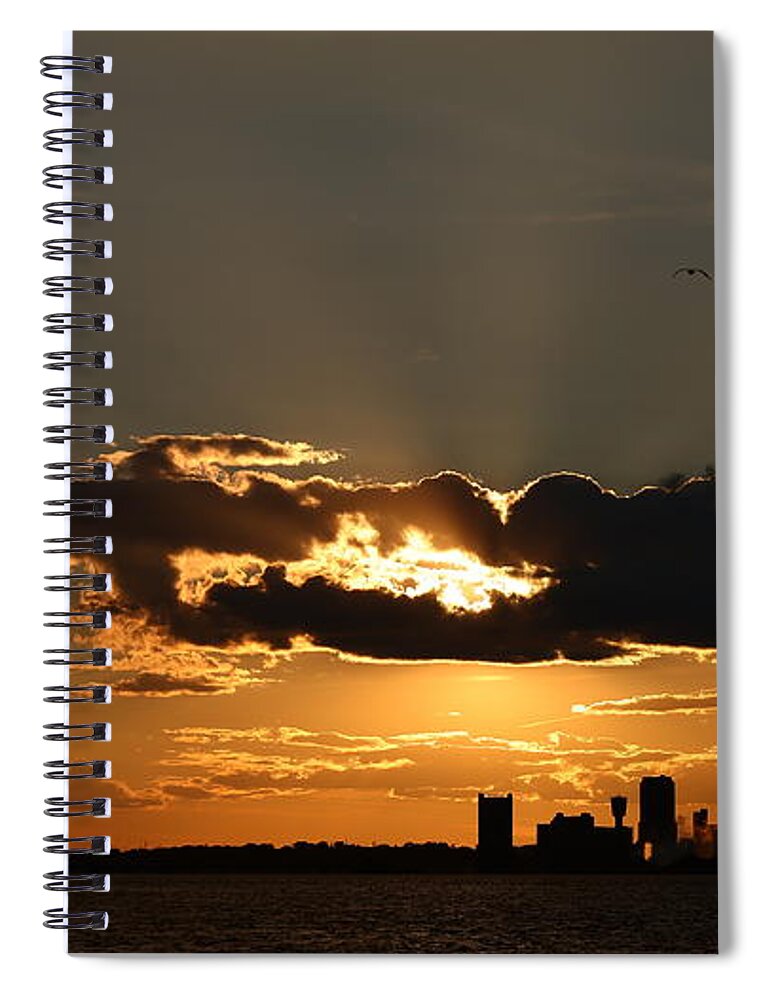 Niagara Falls Ny Spiral Notebook featuring the photograph WNY Pandemic Sunset Number 576 by Tony Lee