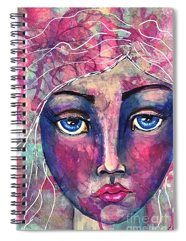 Woman Spiral Notebook featuring the mixed media Woman 2 by Susan Cliett