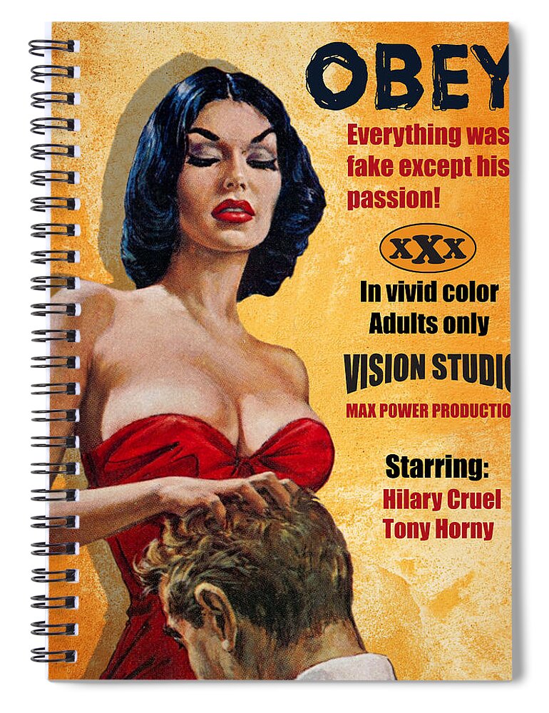 Woman Spiral Notebook featuring the digital art Woman Above the Man by Long Shot