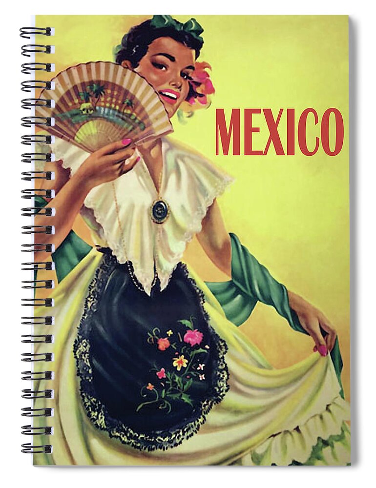 Mexico Spiral Notebook featuring the digital art Woman from Mexico by Long Shot