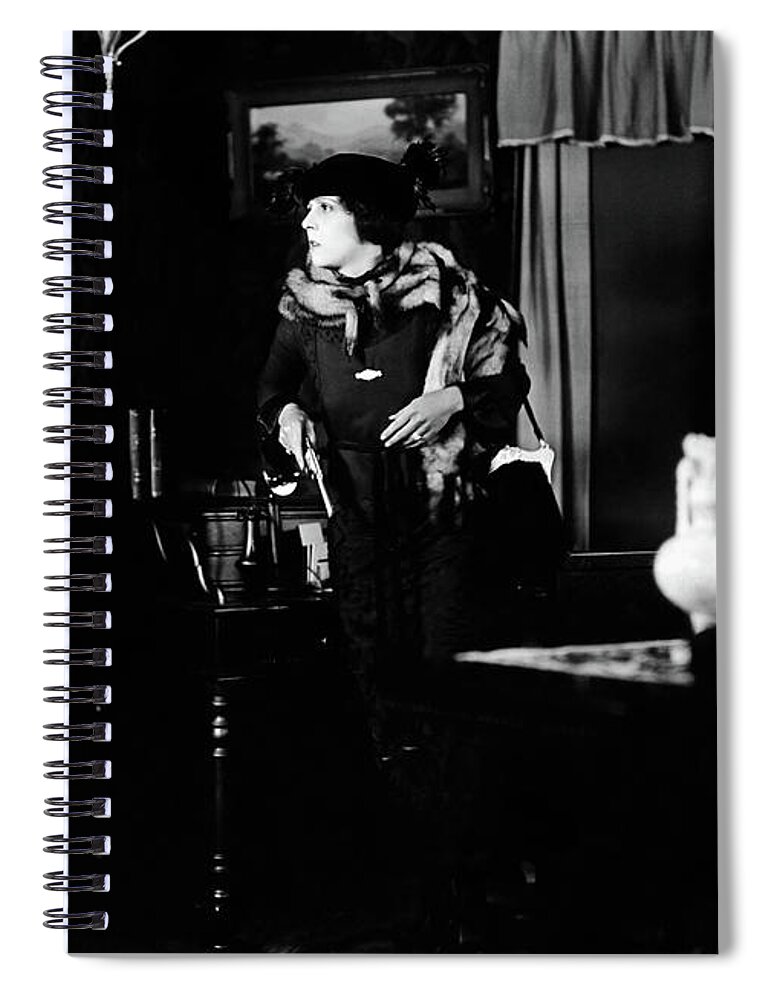 Edith Johnson Spiral Notebook featuring the photograph Woman with Gun by Sad Hill - Bizarre Los Angeles Archive