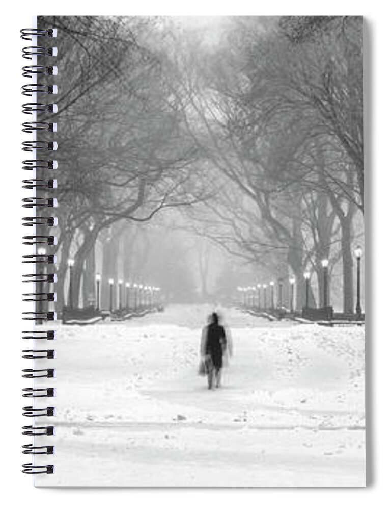 Central Park Spiral Notebook featuring the photograph Women in Central Park and Snow by Randy Lemoine