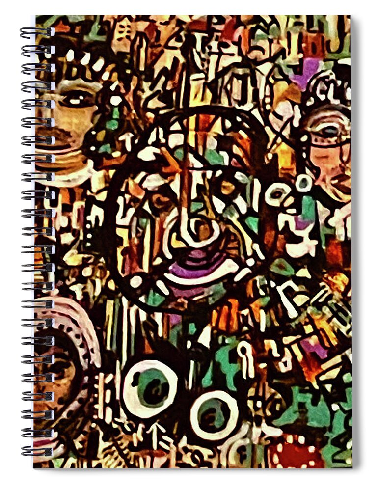  Spiral Notebook featuring the painting International Day by Tommy McDonell