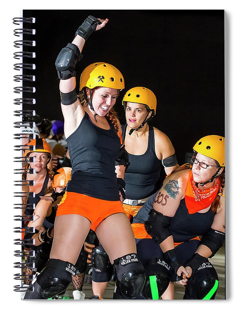 Roller Derby Spiral Notebook featuring the photograph Women Who Fly #16 by Christopher W Weeks