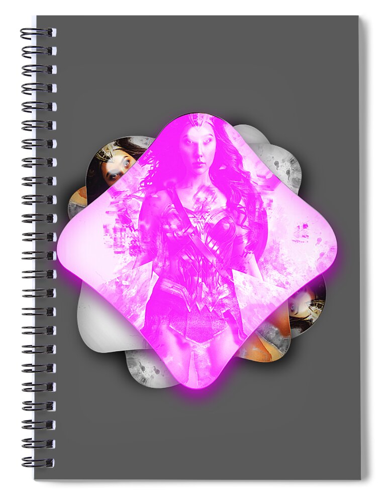 Wonder Woman Spiral Notebook featuring the mixed media Wonder Woman Power by Marvin Blaine