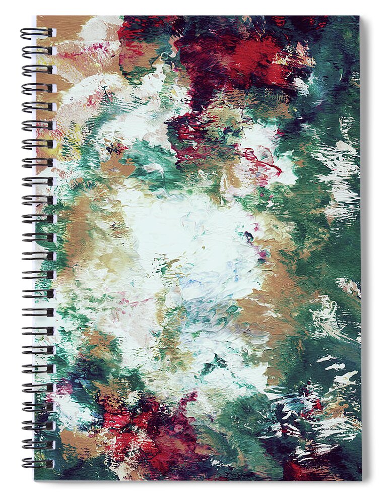 Abstract Spiral Notebook featuring the mixed media Wonderland 5- Art by Linda Woods by Linda Woods