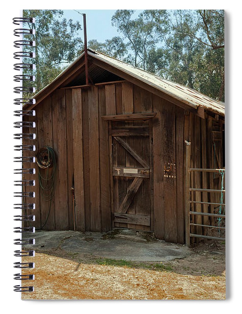 Barn Spiral Notebook featuring the photograph Wooden Barn, Bella Vista on Blackwood, Bridgetown, Western Austr by Elaine Teague